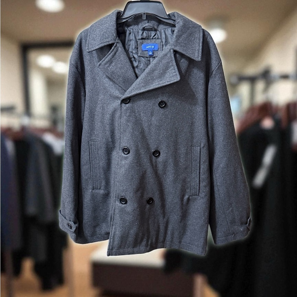 Apt. 9 Charcoal Double-Breasted Pea Coat